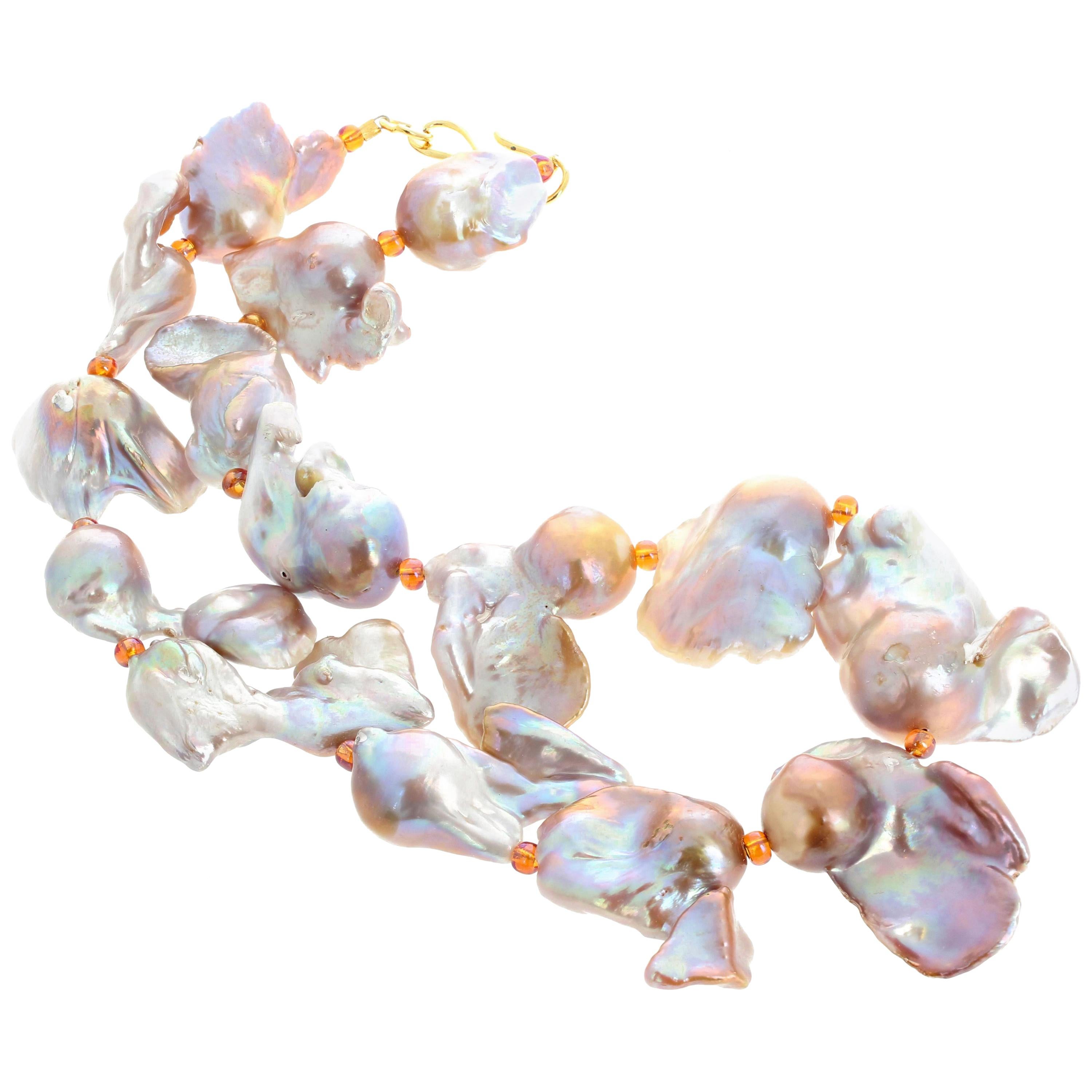 AJD Glamuroso collar REAL de perlas barrocas de 20