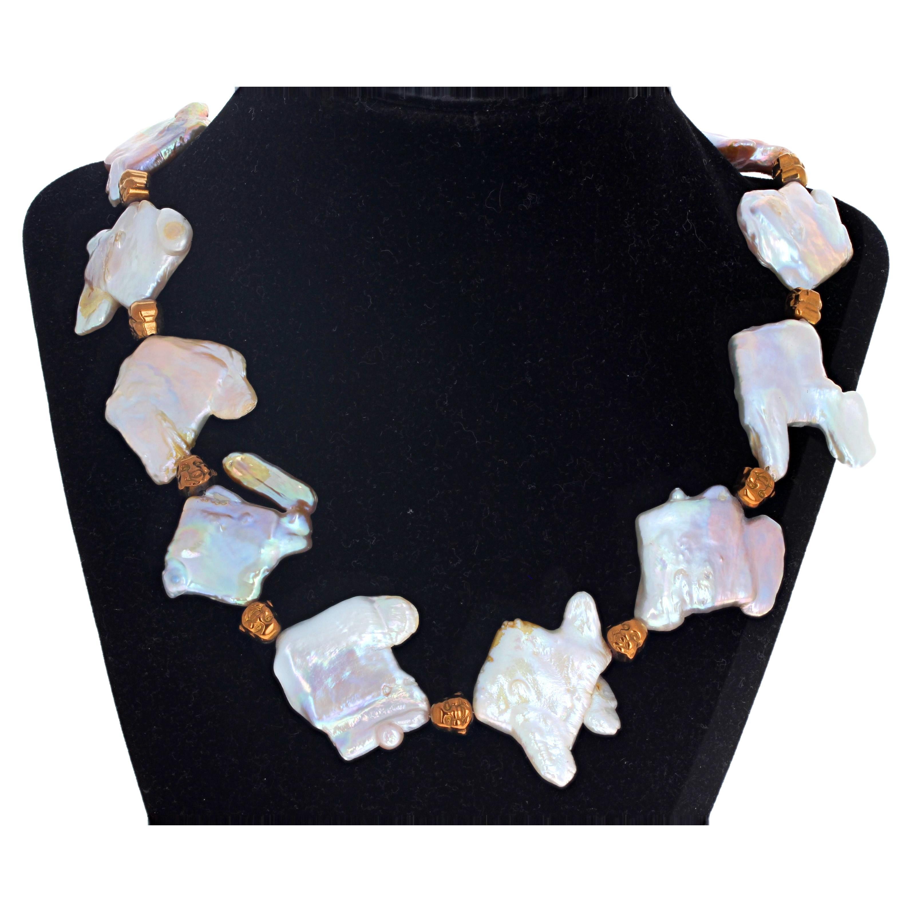 Uncut AJD Glistening Happy Beautiful Pearl Shells, Necklace For Sale