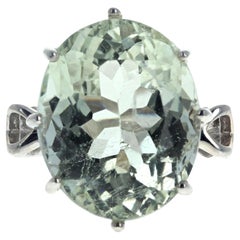 AJD Glittering Brilliant Natural Green Amethyst (Praziolite) 11 1/2Ct Ring