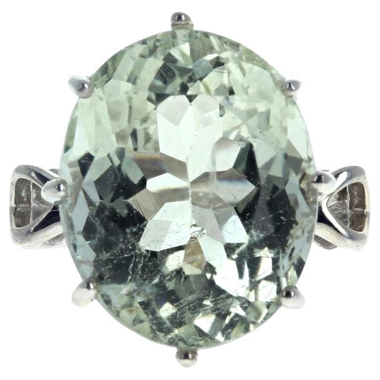 Très Belle Améthyste Prasiolite 9,49 Carats - Pierre Verte Taillée Ovale, Clarté WS1