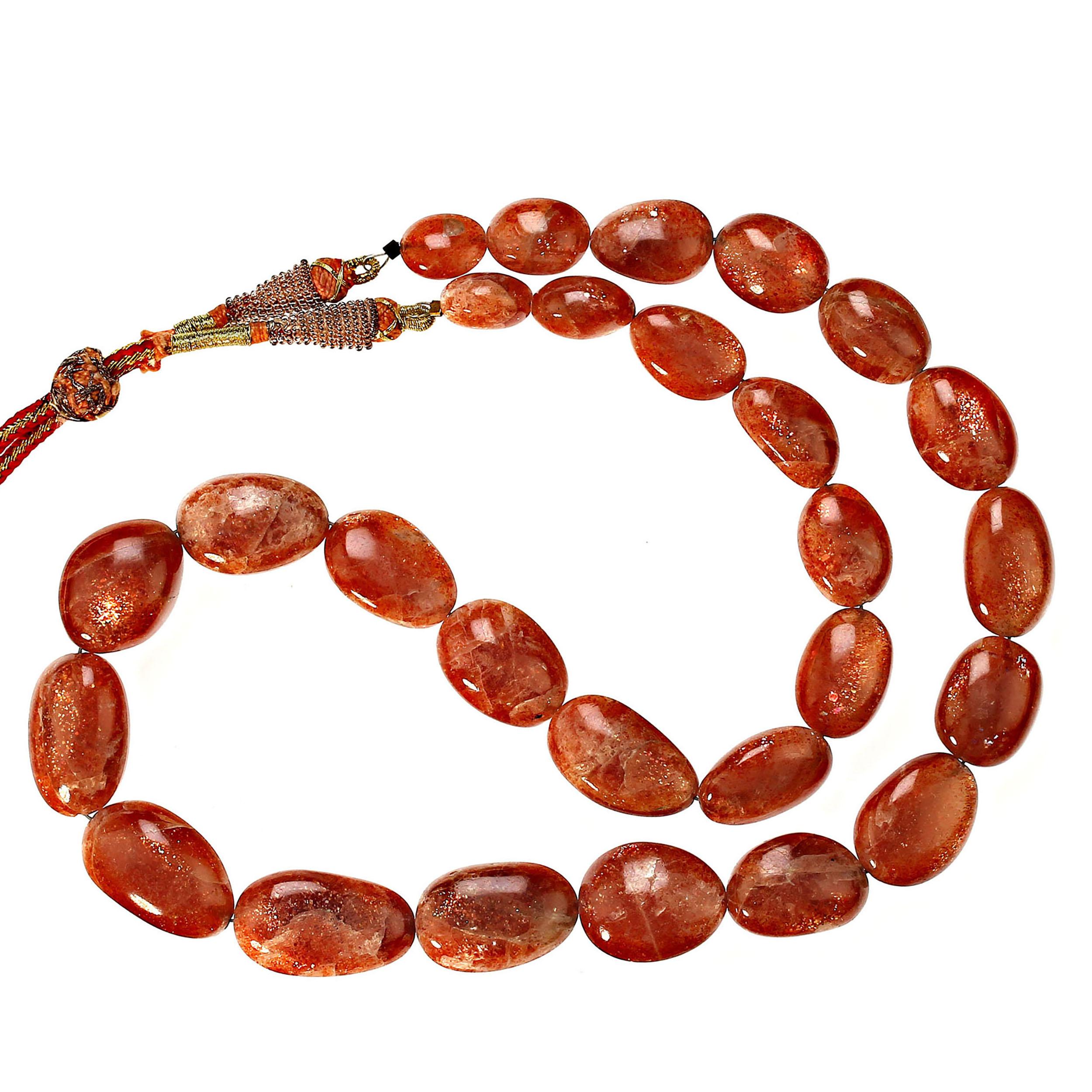 AJD Glorious Graduated 21-inch African Sunstone Necklace    Perfect Gift! For Sale 2