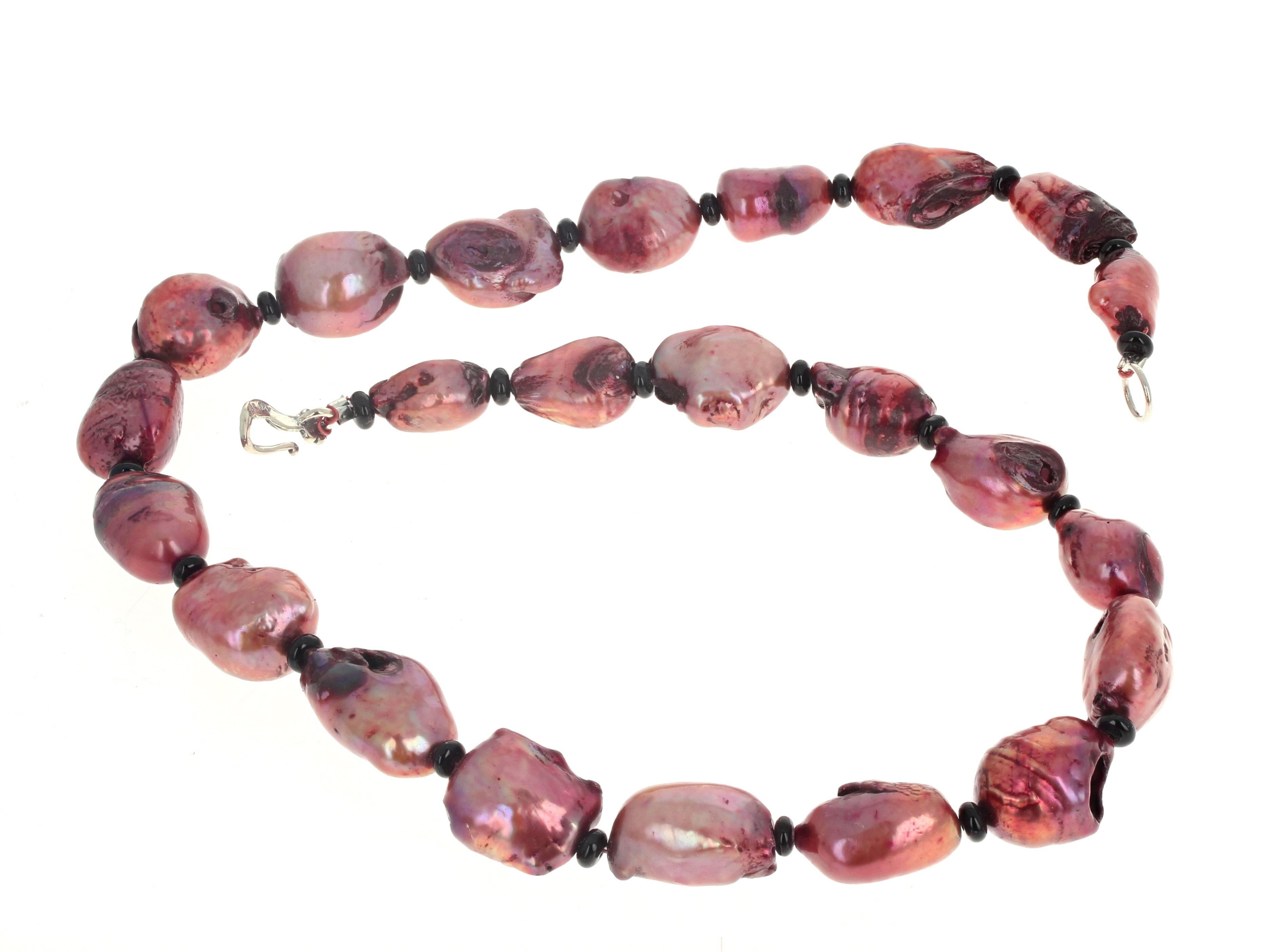 AJD Very Rare Glowing Coppery Pink Cultured Pearl Necklace In New Condition For Sale In Raleigh, NC