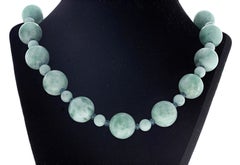 AJD Glowing Elegant Greenish Natural Real Moonstone &Real Diamond Clasp Necklace