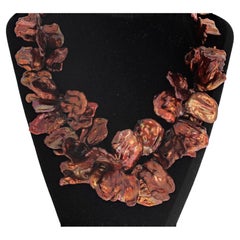 AJD Glowing Dramatic Coppery Glittering REAL Keshi Pearls 18 1/2" Necklace