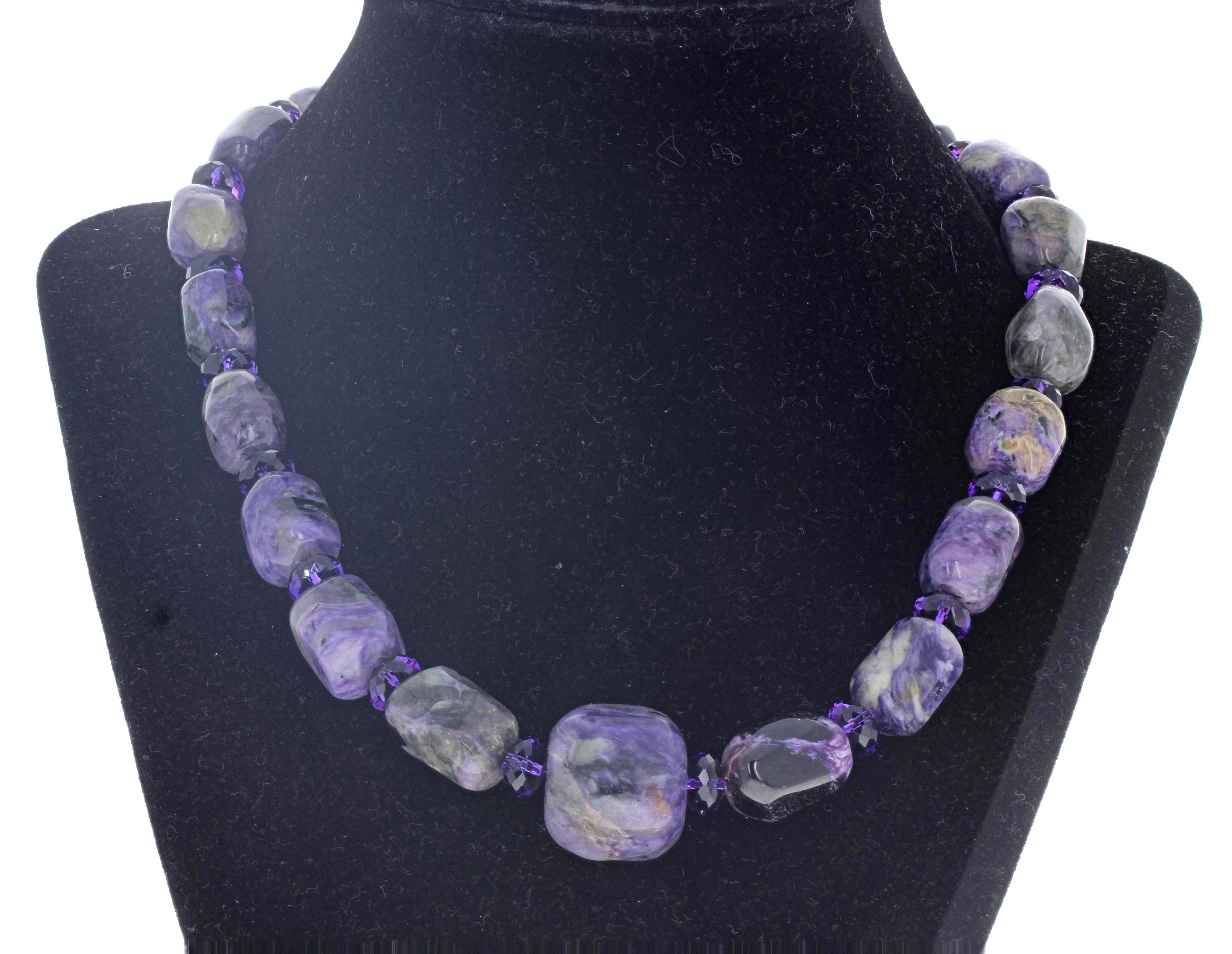 AJD Glowing Dramatic Multi-Color Strand Real Ruby Zoizite 19" Necklace For Sale