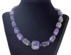 AJD Glowing Dramatic Multi-Color Strand Real Ruby Zoizite 19" Necklace