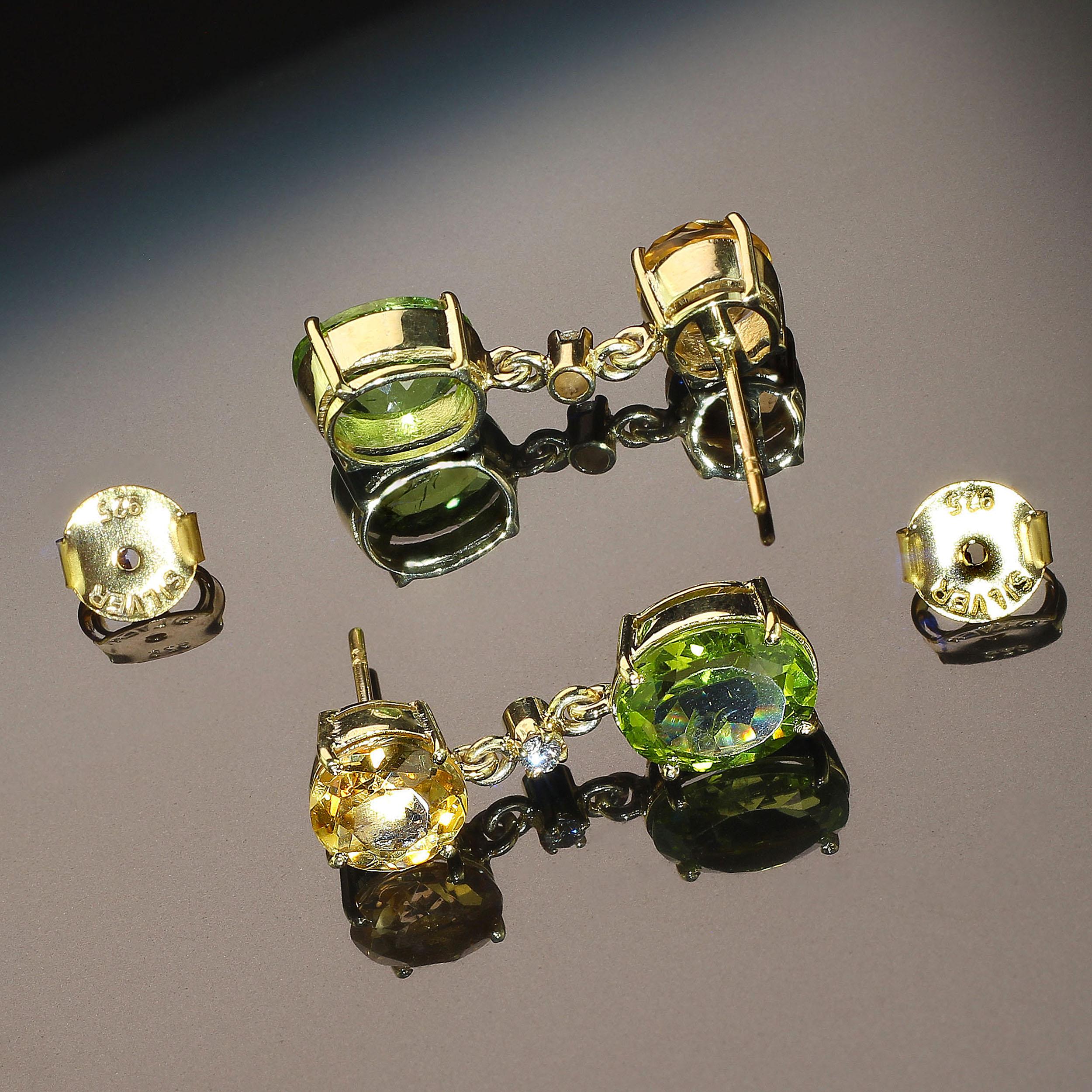 citrine and peridot earrings