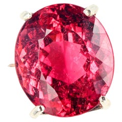 AJD GORGEOUS 17.22 Cts Pink Solitaire Oval Tourmaline Sterling Silver Ring