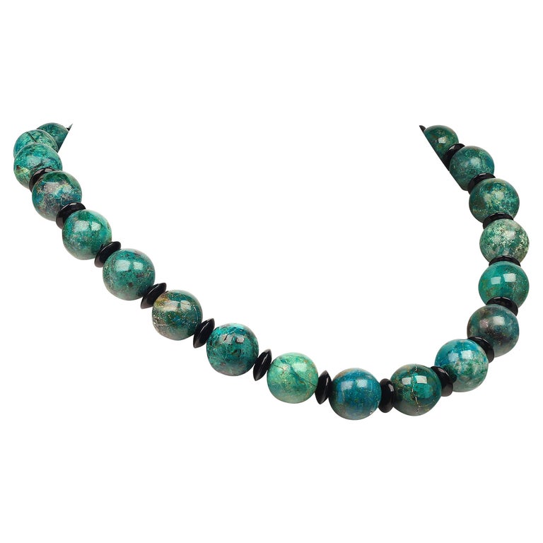 Chrysocolla Polished Bead Necklace
