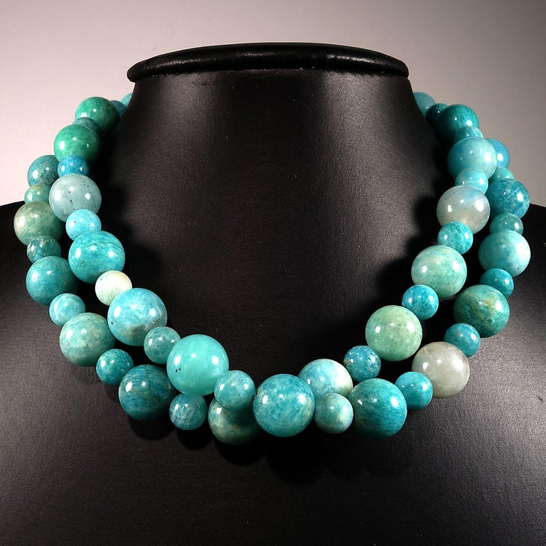 AJD Highly Polished Amazonite Necklace with Sterling Silver Clasp For ...
