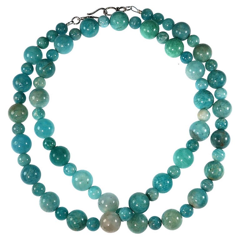 AJD Highly Polished Amazonite Necklace with Sterling Silver Clasp For ...