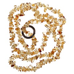  AJD Highly Polished Citrine Chip Infinity Necklace