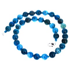AJD Intensely Blue Natural Apatite 19" Long Necklace
