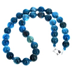 AJD Intensely Blue Natural Apatite 19" Long Necklace