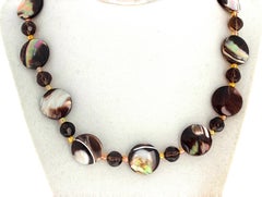 Fascinating Artistic Black Lip Natural Real Oyster Shell Long Necklace