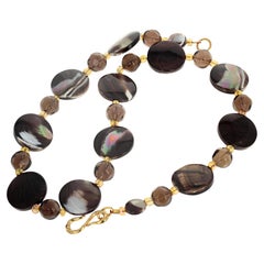 Fascinating Artistic Black Lip Natural Real Oyster Shell Long Necklace