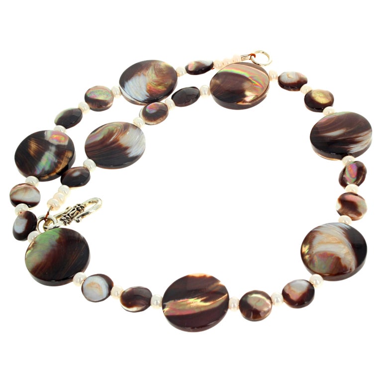AJD Interesting Artistic Black Lip Oyster Shell Necklace For Sale at