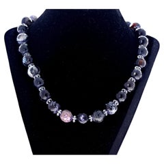 Fascinating Lovely Fire Agate & Natural White Quartz 19" Necklace