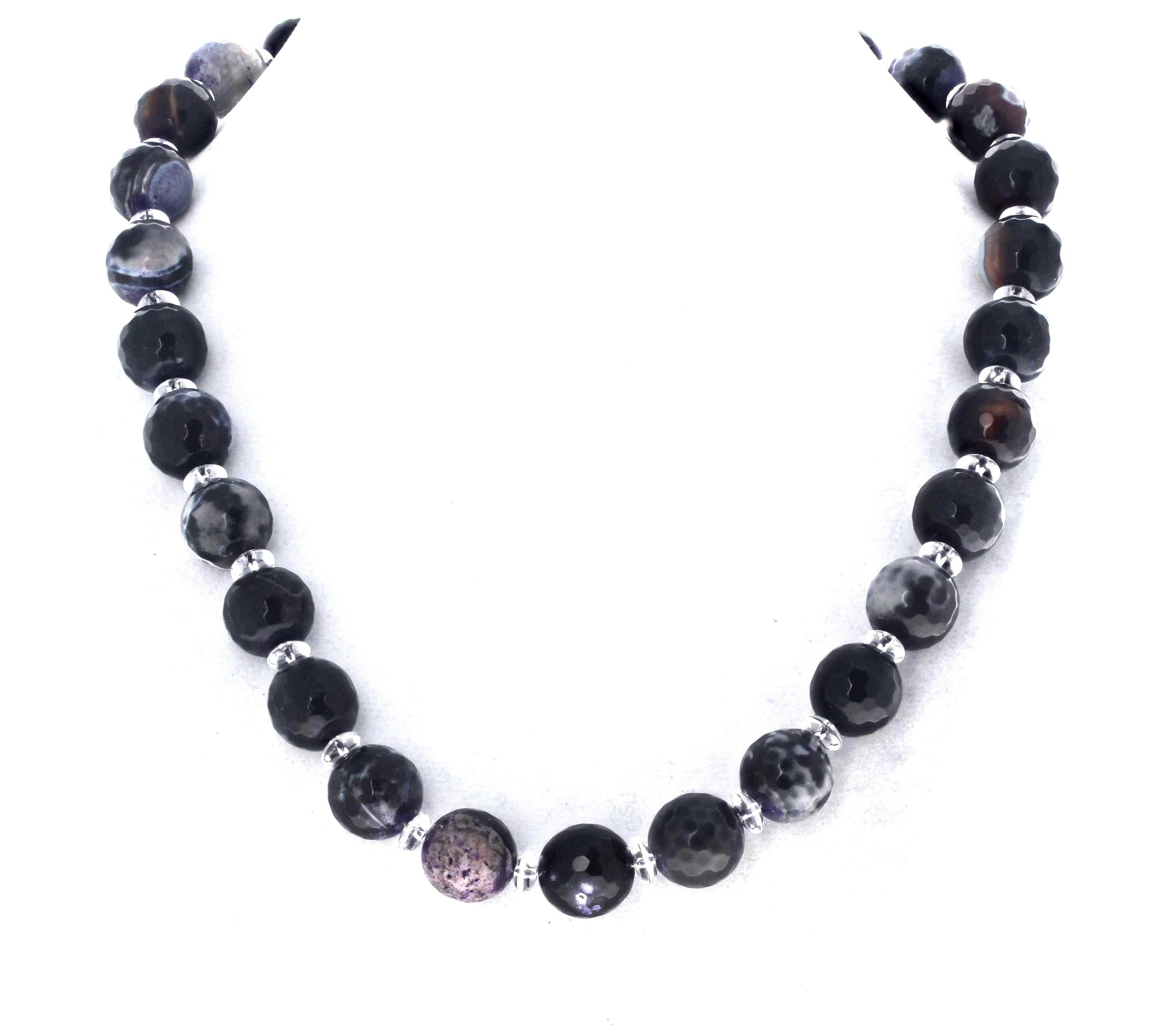 AJD intéressant collier de 19 pouces en agate de feu et quartz blanc naturel Unisexe en vente