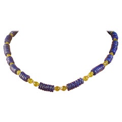 AJD Lapislazuli und Peridot 20-Zoll-Halskette