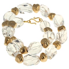 AJD Lovely Highly Polished Chunks of Natural Brilliant White Quartz 19" Necklace