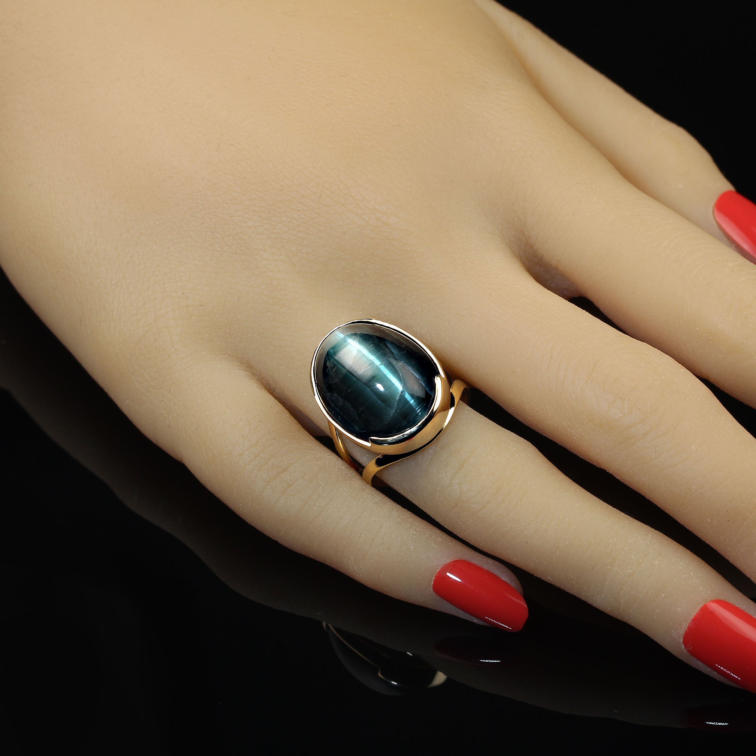 bague tourmaline bleu