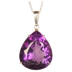 AJD Magnificent Amethyst Pear Shaped Pendant 58 Carats   February Birthstone