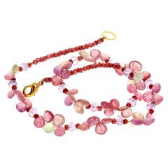 AJD Magnificent Brilliant Flipflop Natural Real Sapphires 17" Necklace