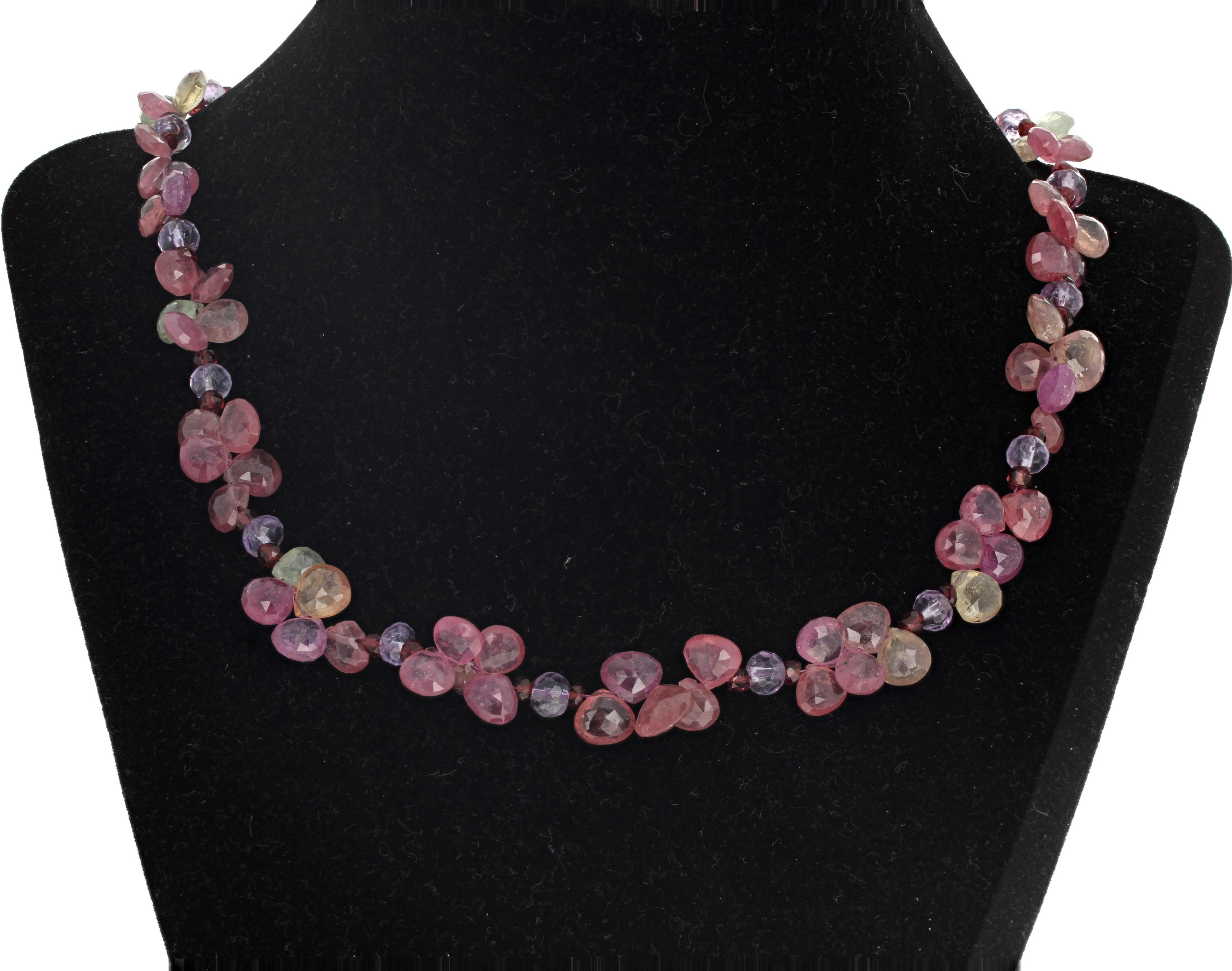 Mixed Cut AJD Magnificent Brilliant Flipflop Natural Real Sapphires Necklace For Sale