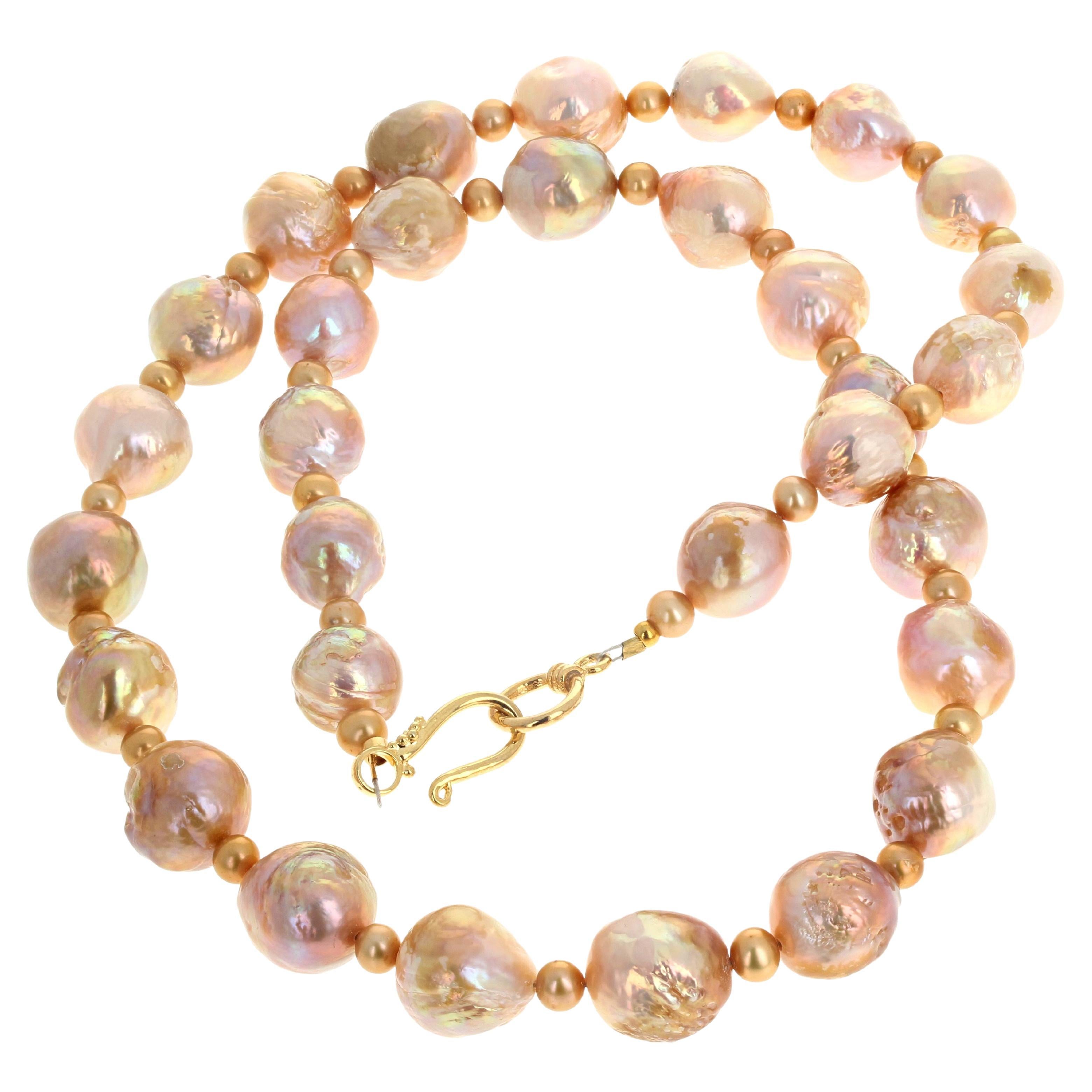 AJD Magnificent Brilliant Natürliche Echte Ozean Perlen 24" Halskette