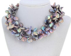 AJD magnifique collier de perles de culture multicolores