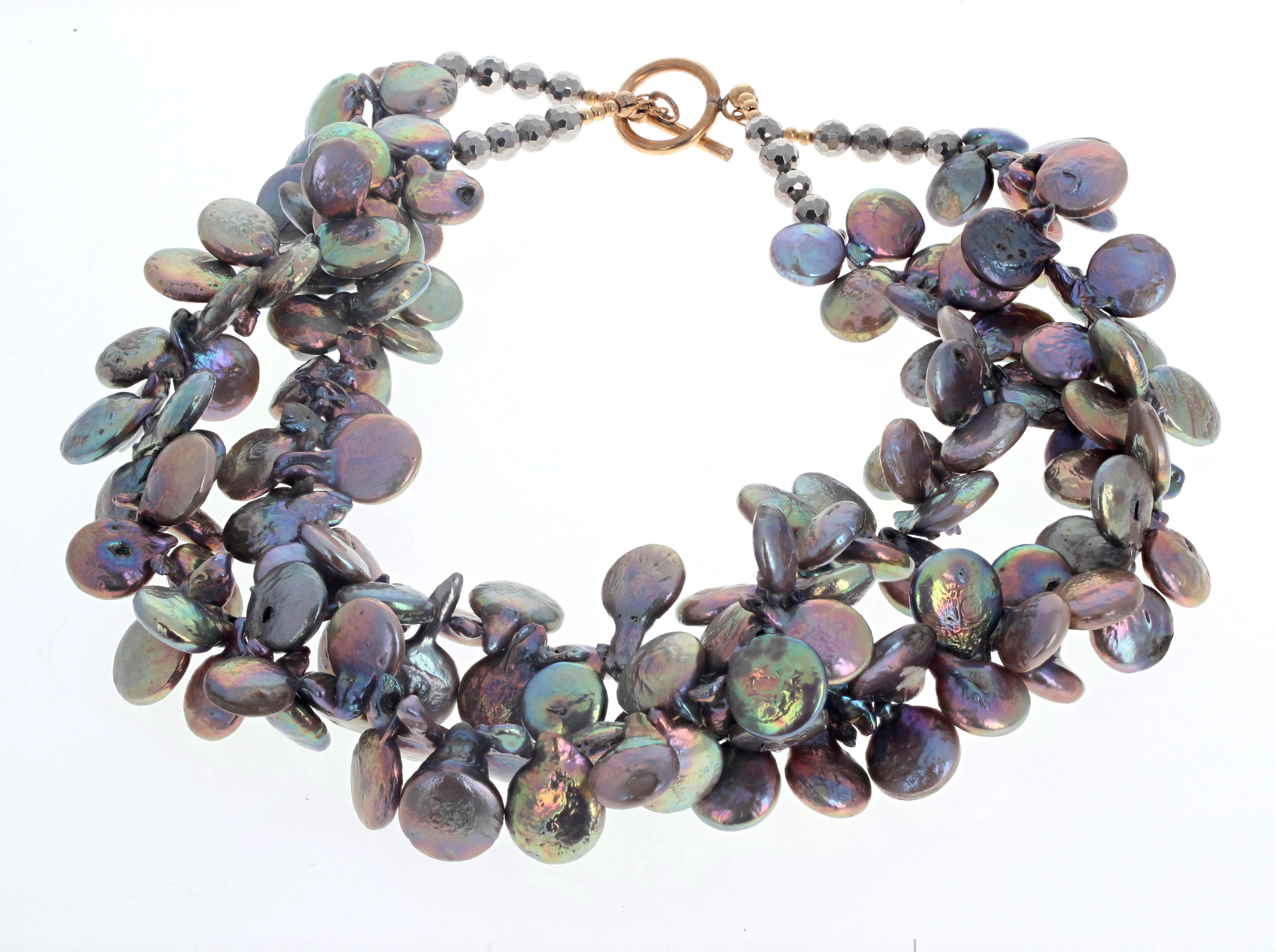 Mixed Cut AJD Magnificent Gorgeous Double Strand of Multicolor Cultured Pearls Necklace For Sale