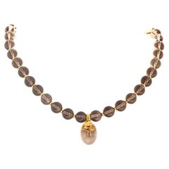 Used AJD Magnificent Dramatic Smoky Quartz & Smoky Quartz 19" Necklace