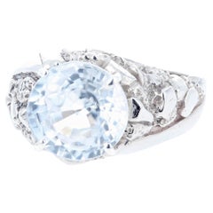 AJD Magnificent Intense Rare 9.9 Ct Cambodian Zircon White Gold Cocktail Ring