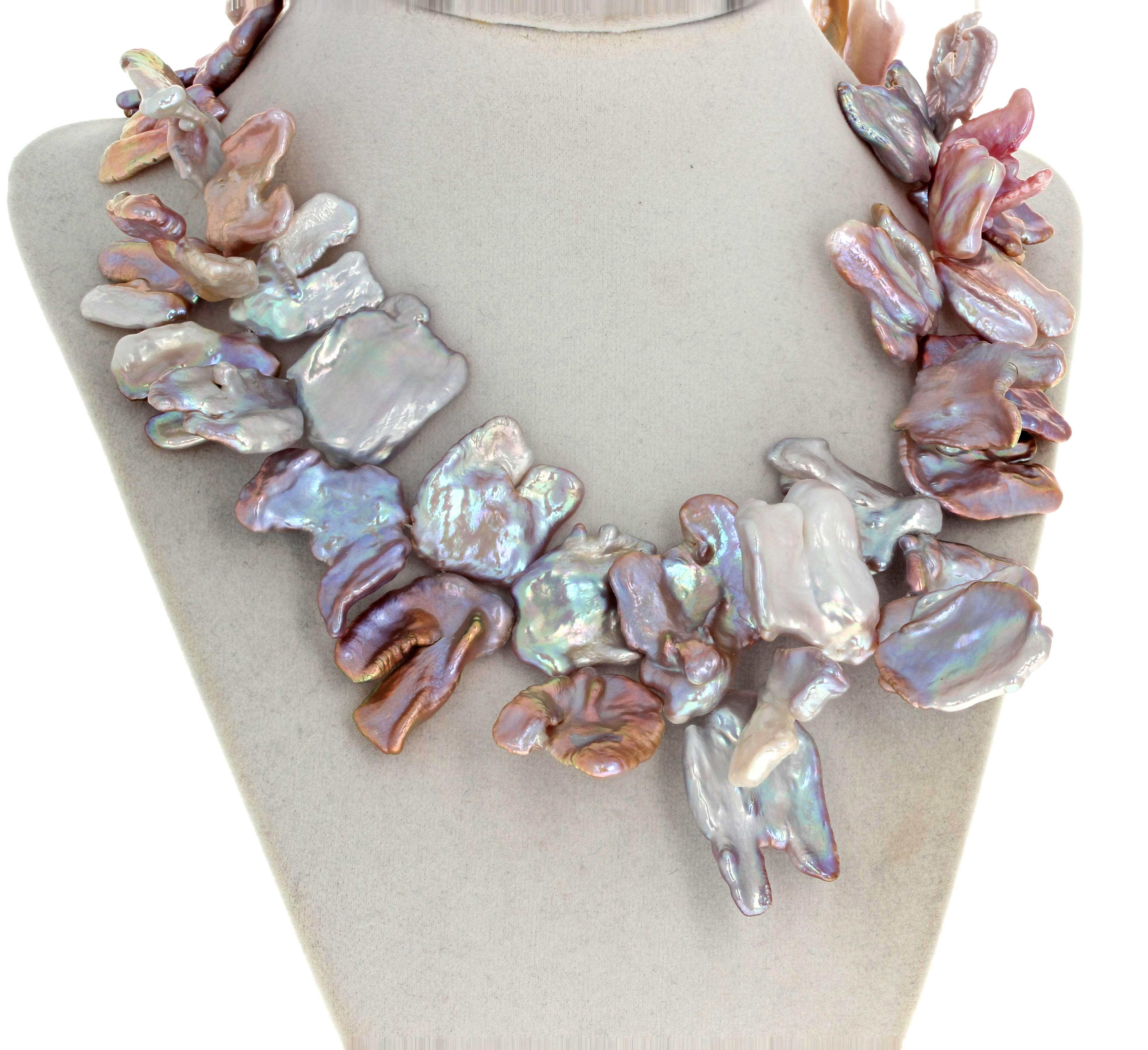 Ajd Magnificent Real Austernschale Flippy Floppy Perlen Halskette für Damen oder Herren im Angebot