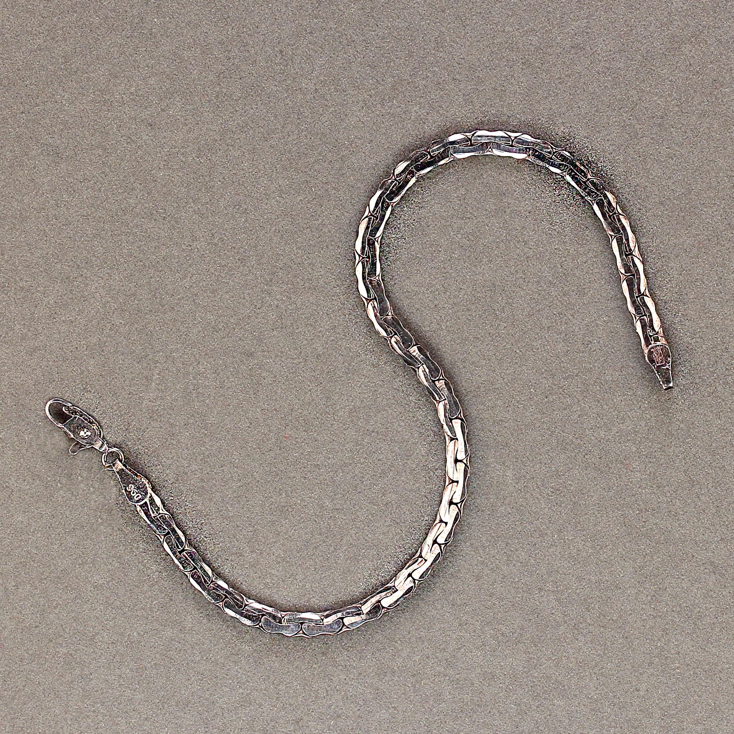 AJD Men's 7.5 Inch Sterling Silver Braided Chain Bracelet For Sale 3