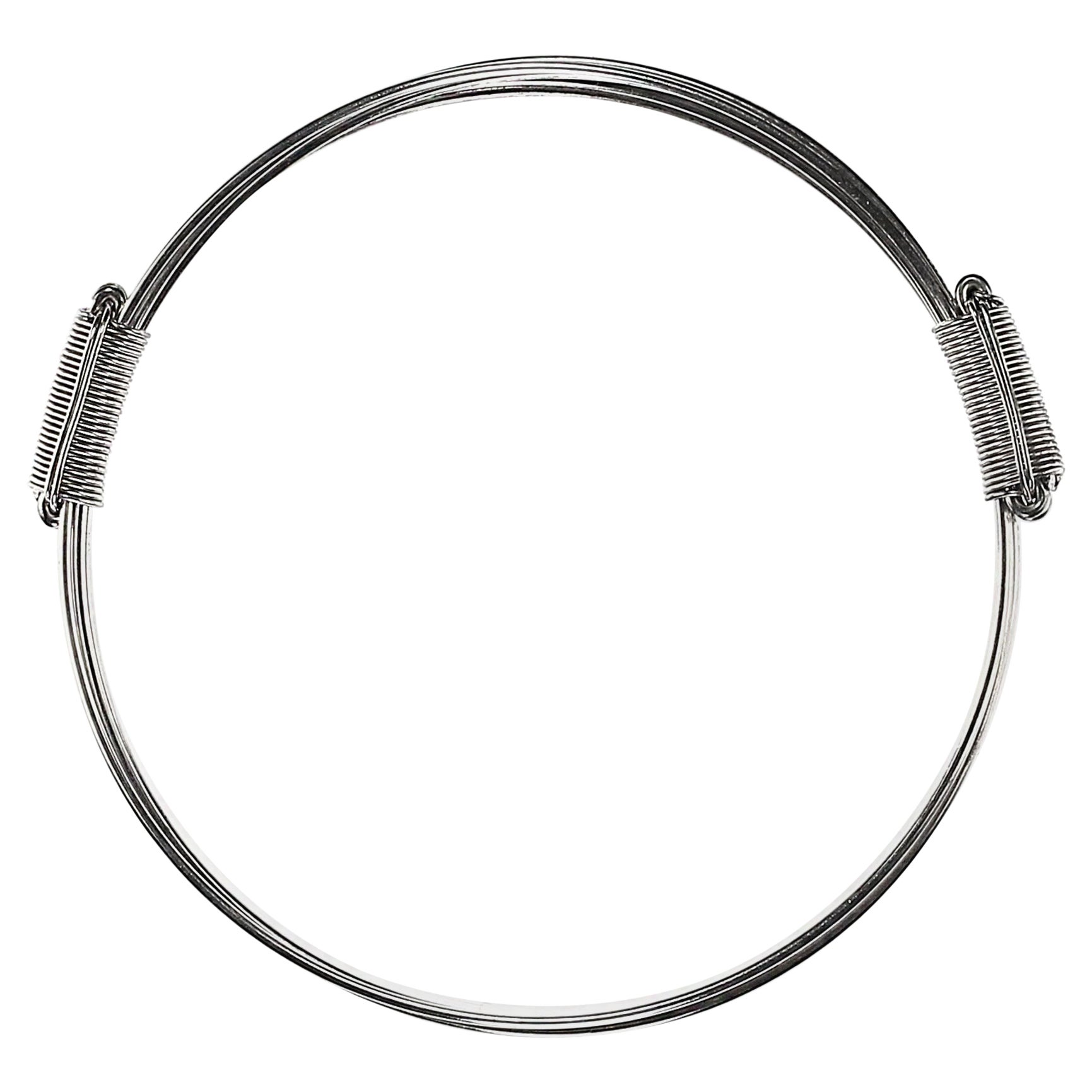Artisan AJD Men's Elephant Hair Silver Bracelet For Sale