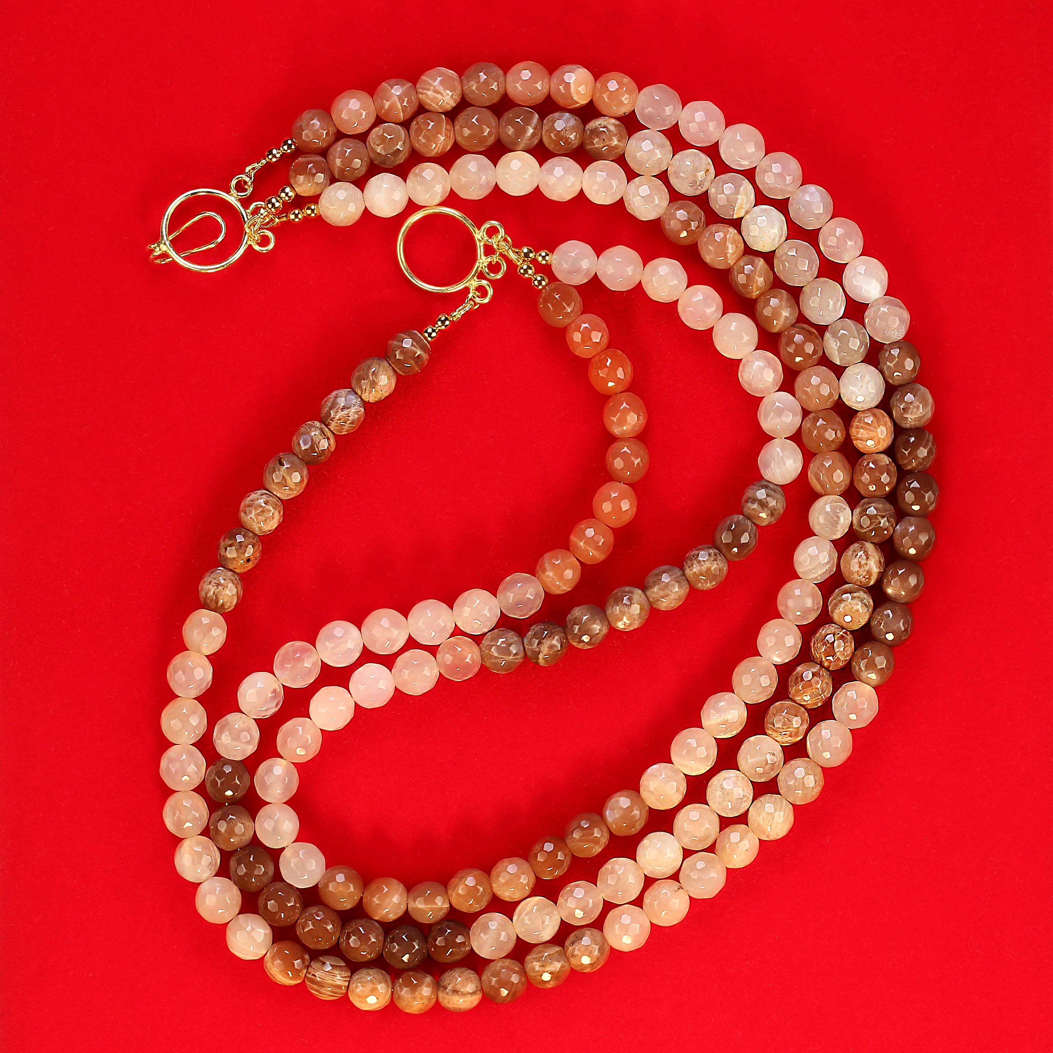 da uomo o donna AJD Collana a tre fili con pietra di luna di colore misto 