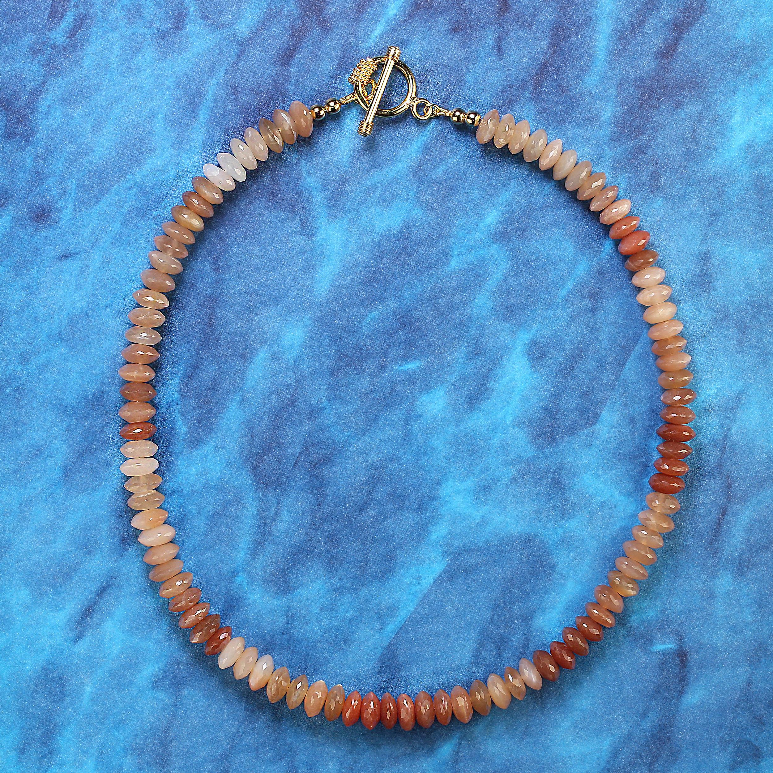 Artigiano Collana AJD Mocha Mousse Moonstone Sophisticated da 17 pollici in vendita