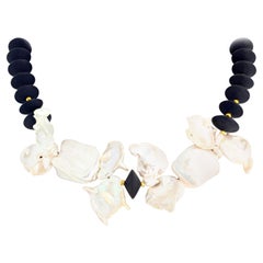 Collana da cocktail AJD Modern Dramatic con perle coltivate in vero oceano e onice nero