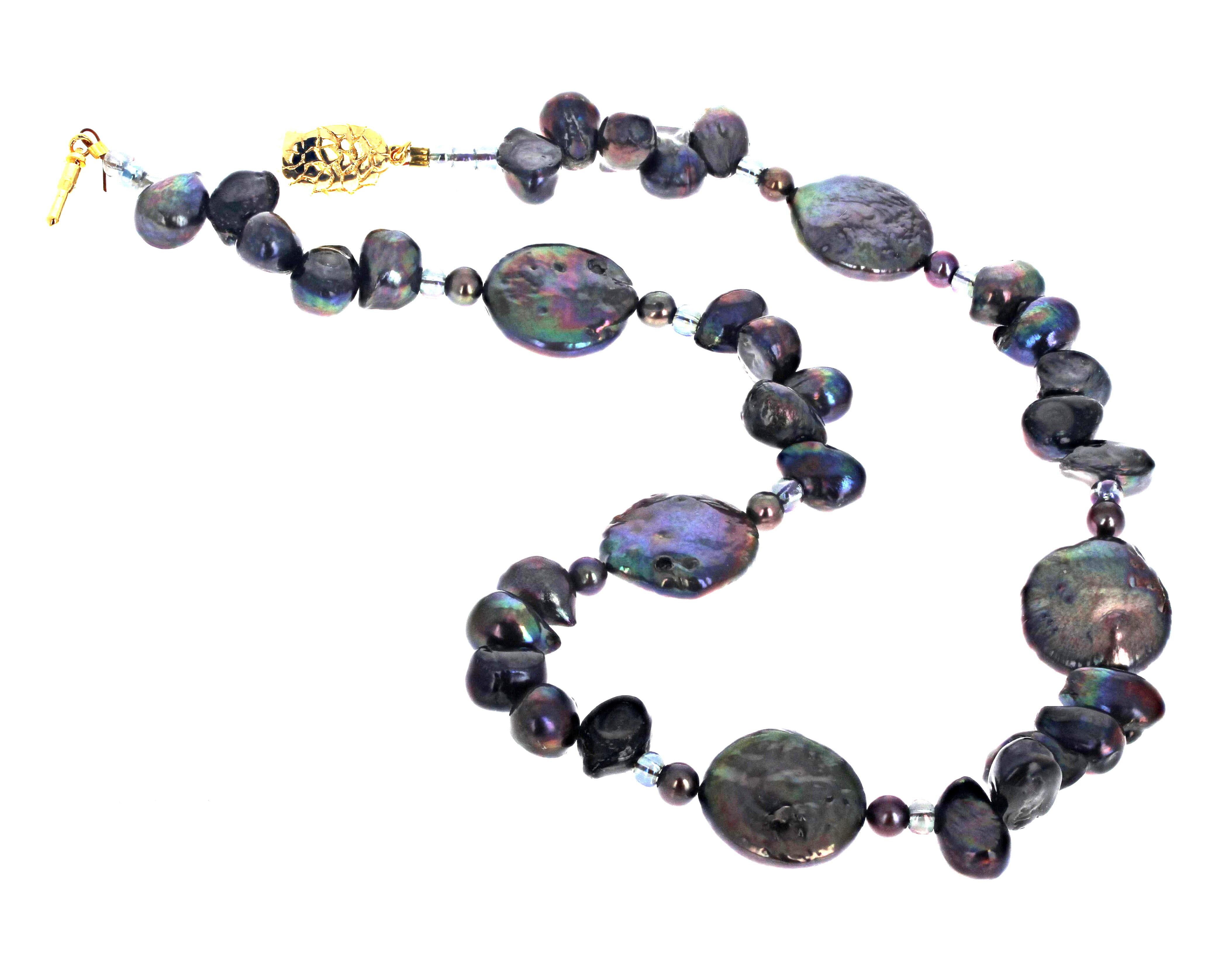 da uomo o donna AjD Collana di perle vere naturali di colore viola intenso da 17