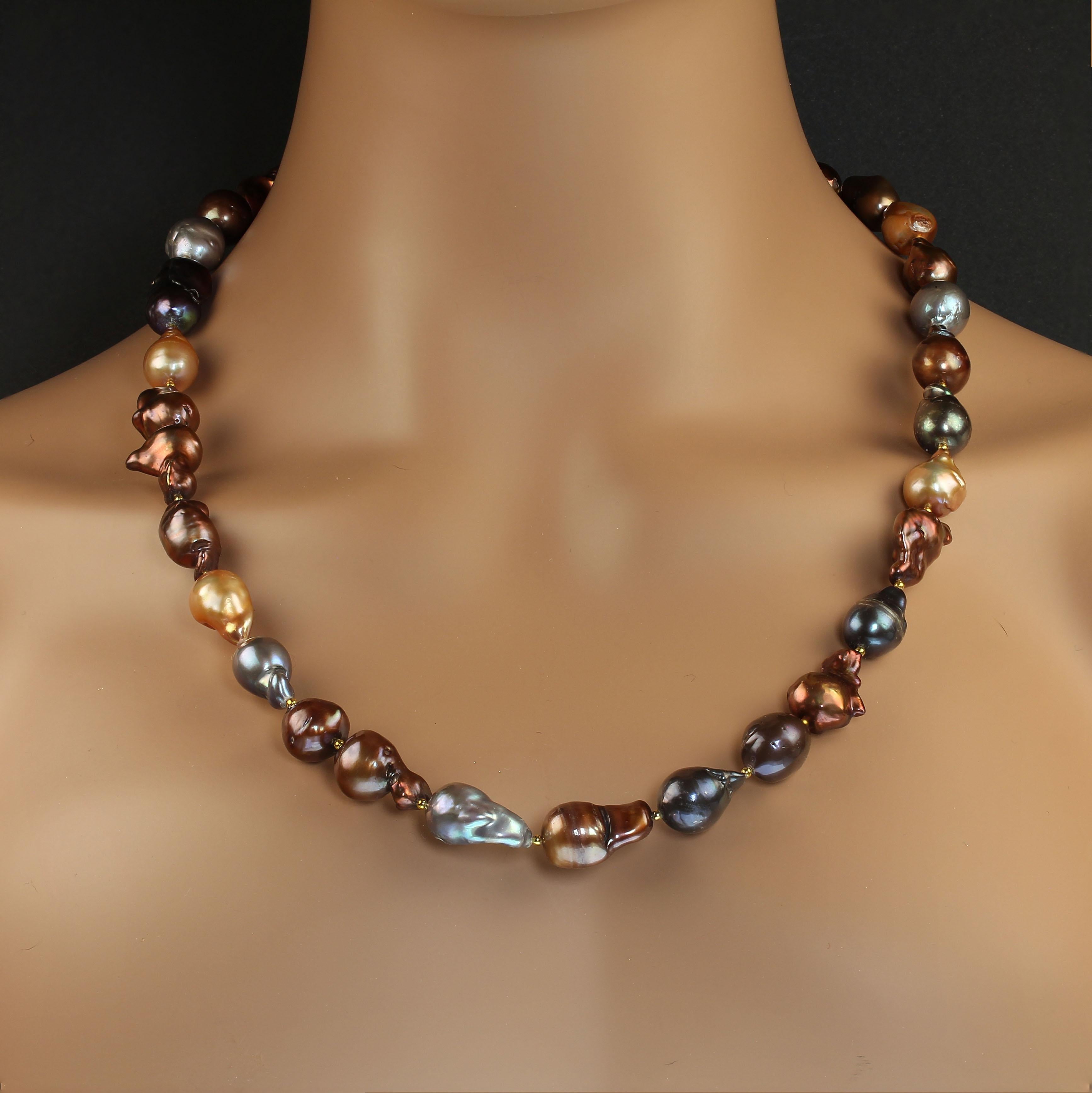 da uomo o donna AJD Collana di perle d'acqua dolce barocca multicolore  Un grande regalo! in vendita