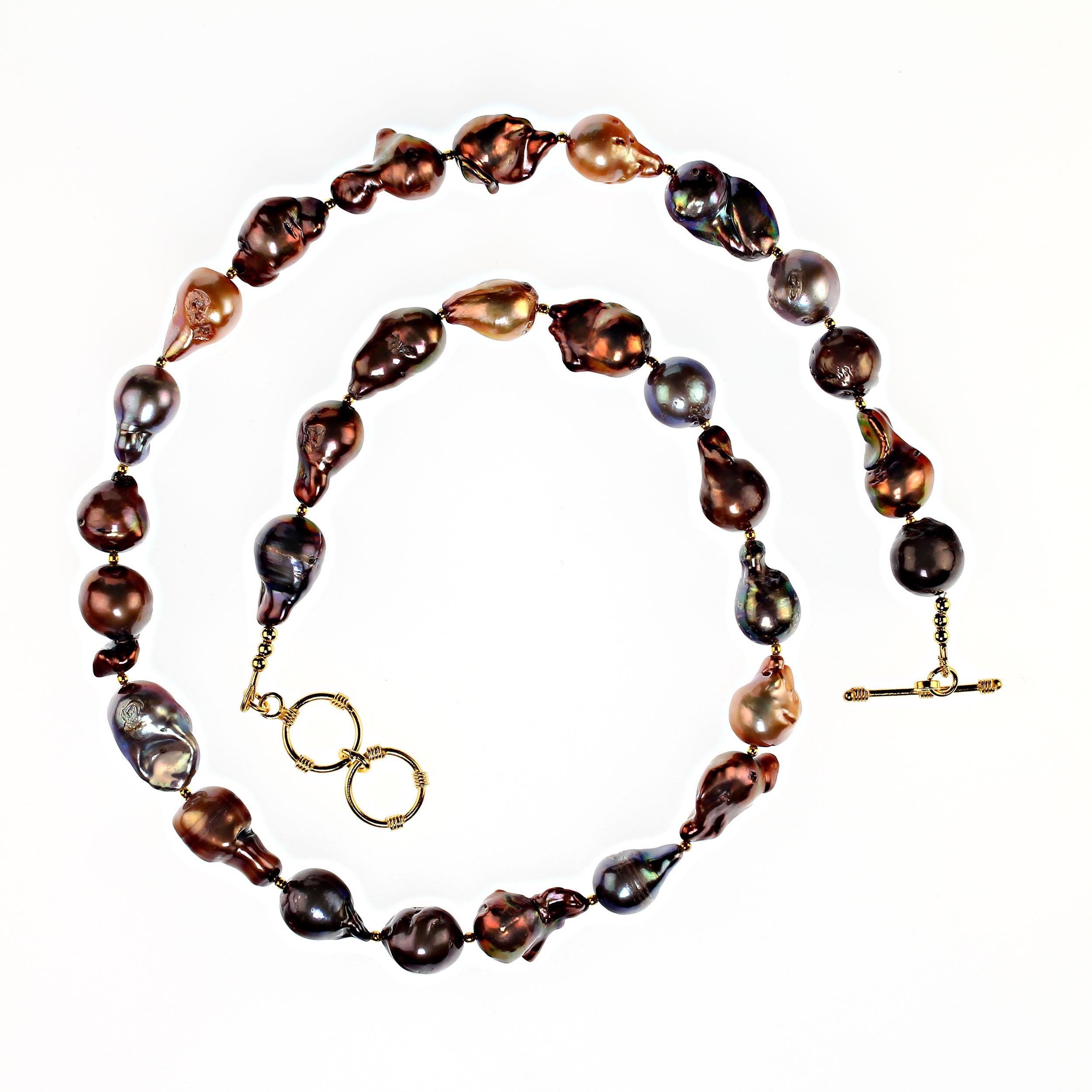 AJD Collana di perle d'acqua dolce barocca multicolore  Un grande regalo! in vendita 1