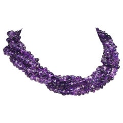 AJD Multi-Strand Amethyst Necklace February Birthstone