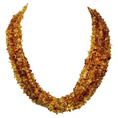 AJD Collier multibrins en citrine hautement polie de couleur moyenne
