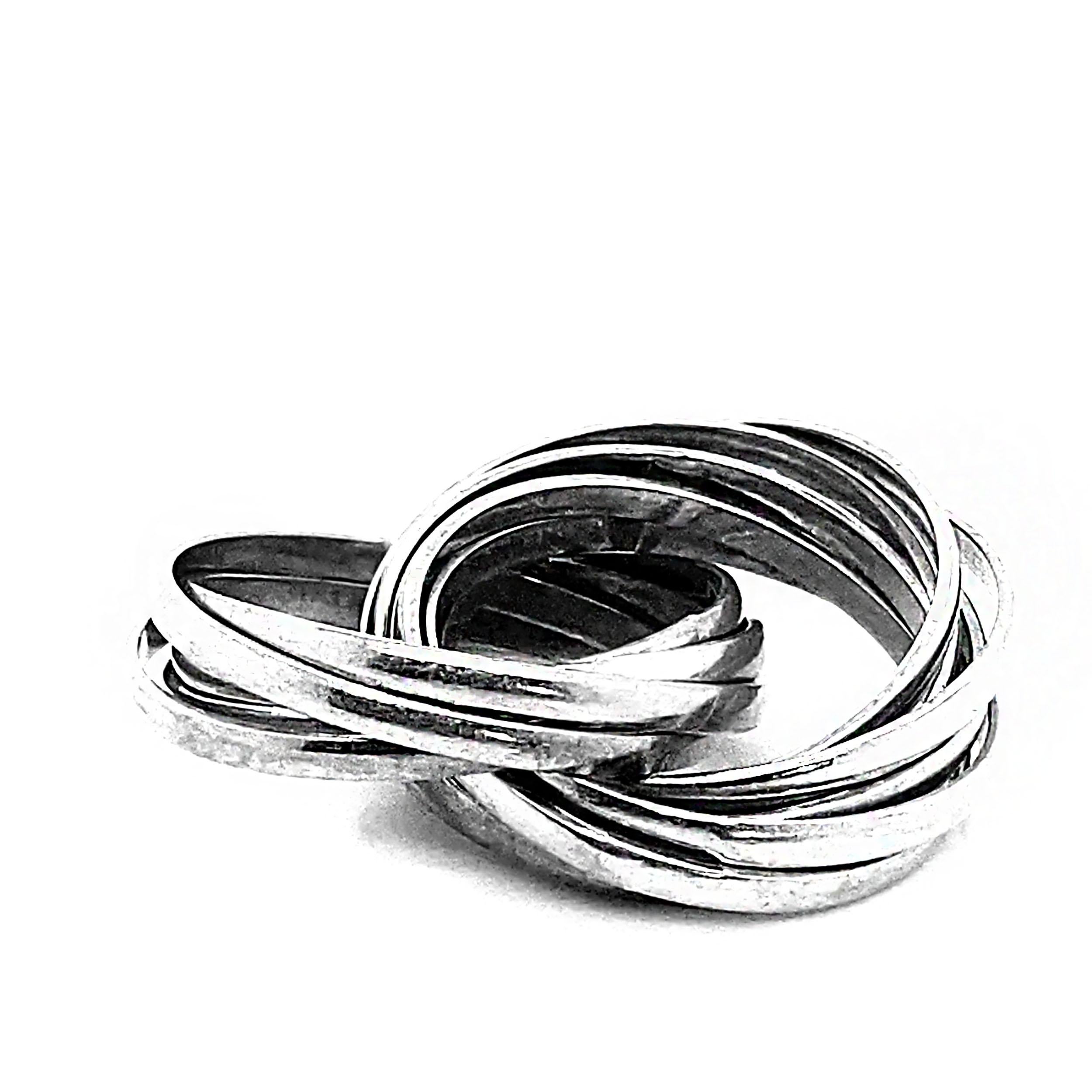AJD Multi Strand Silver Rolling Ring, un regalo fantastico  Taglia Sei in vendita 5