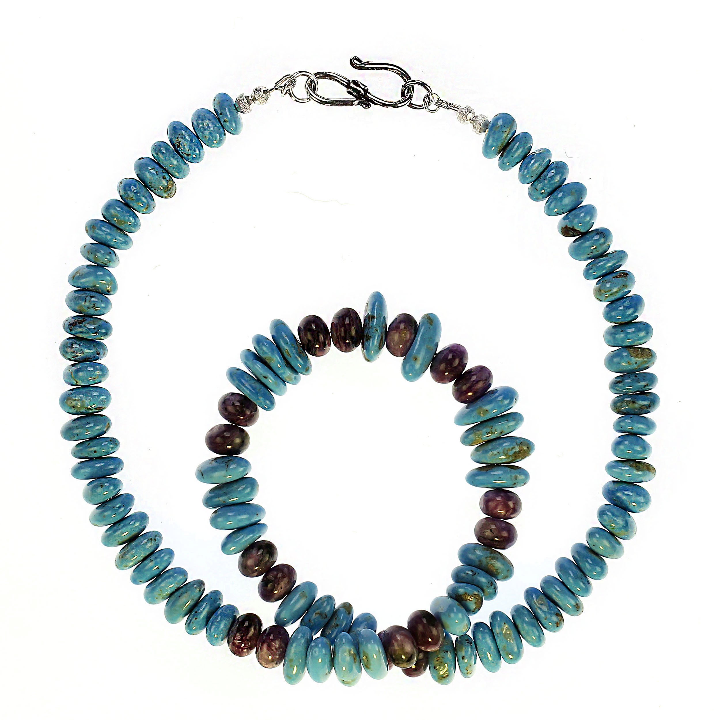 Artigiano Collana AJD Nacozari in turchese con accenti di charoite viola in vendita