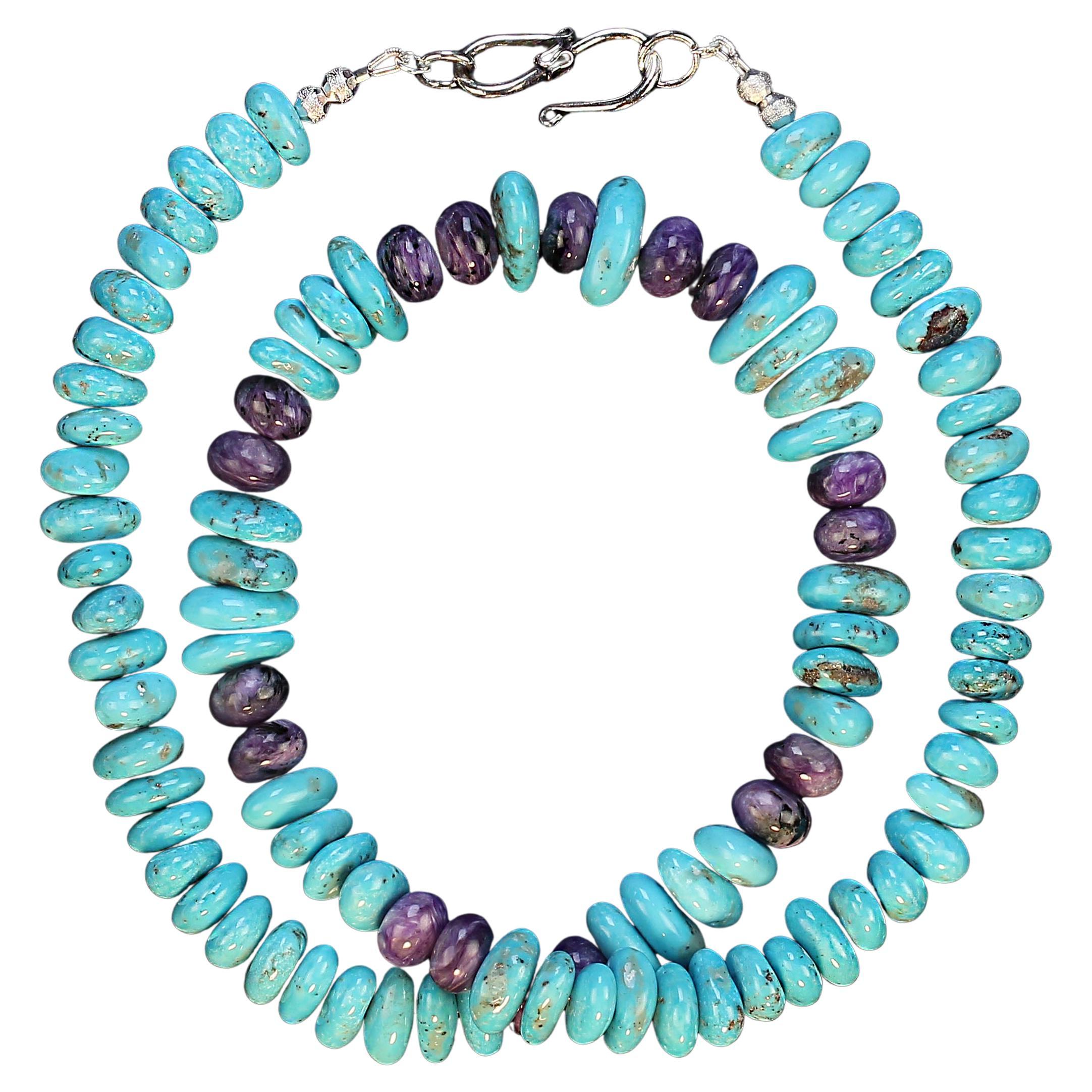 Collier Nacozari Turquoise et Charoite - 22