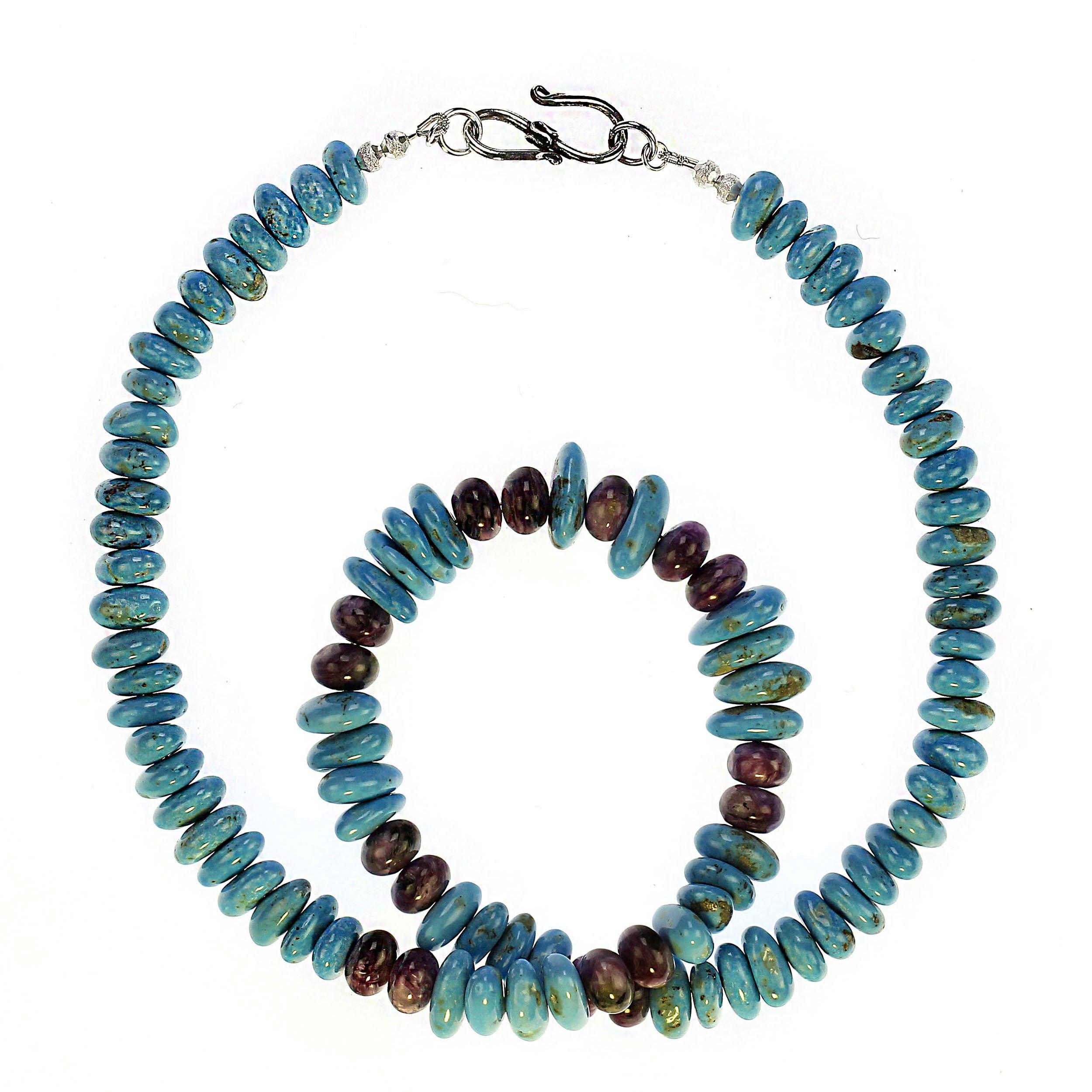 Collana AJD Nacozari in turchese con accenti di charoite viola in vendita 1