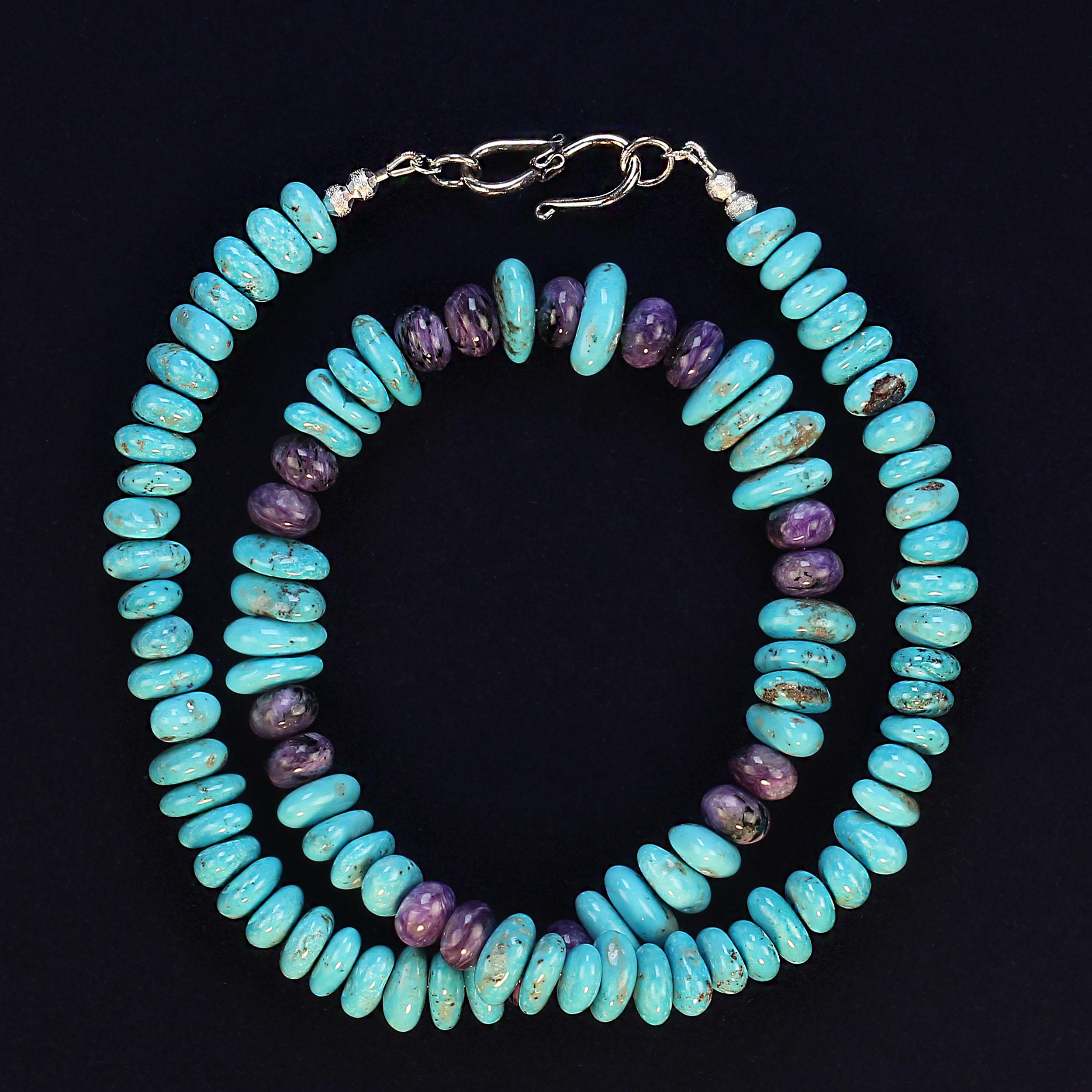 Collana AJD Nacozari in turchese con accenti di charoite viola in vendita 2